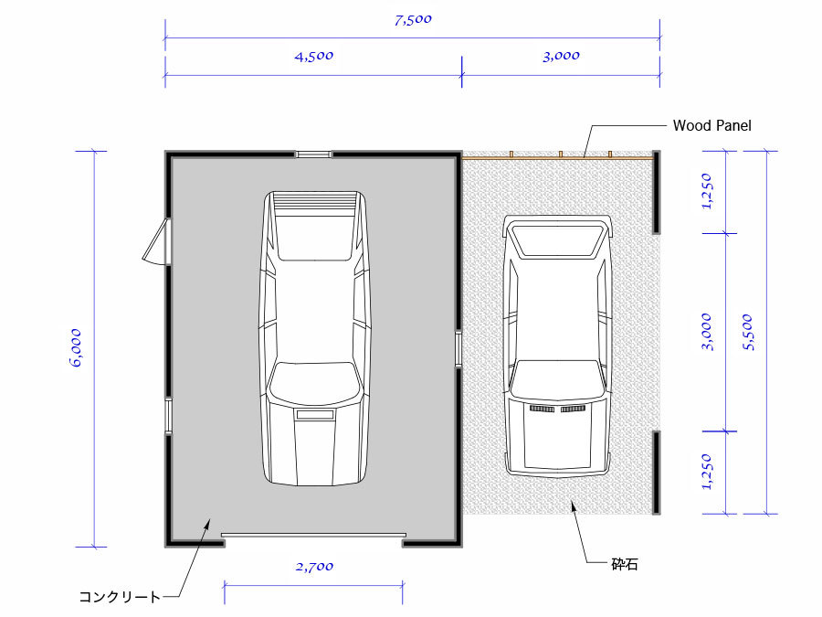 ガレージ 倉庫 車庫はイープラン 2台用プラン1