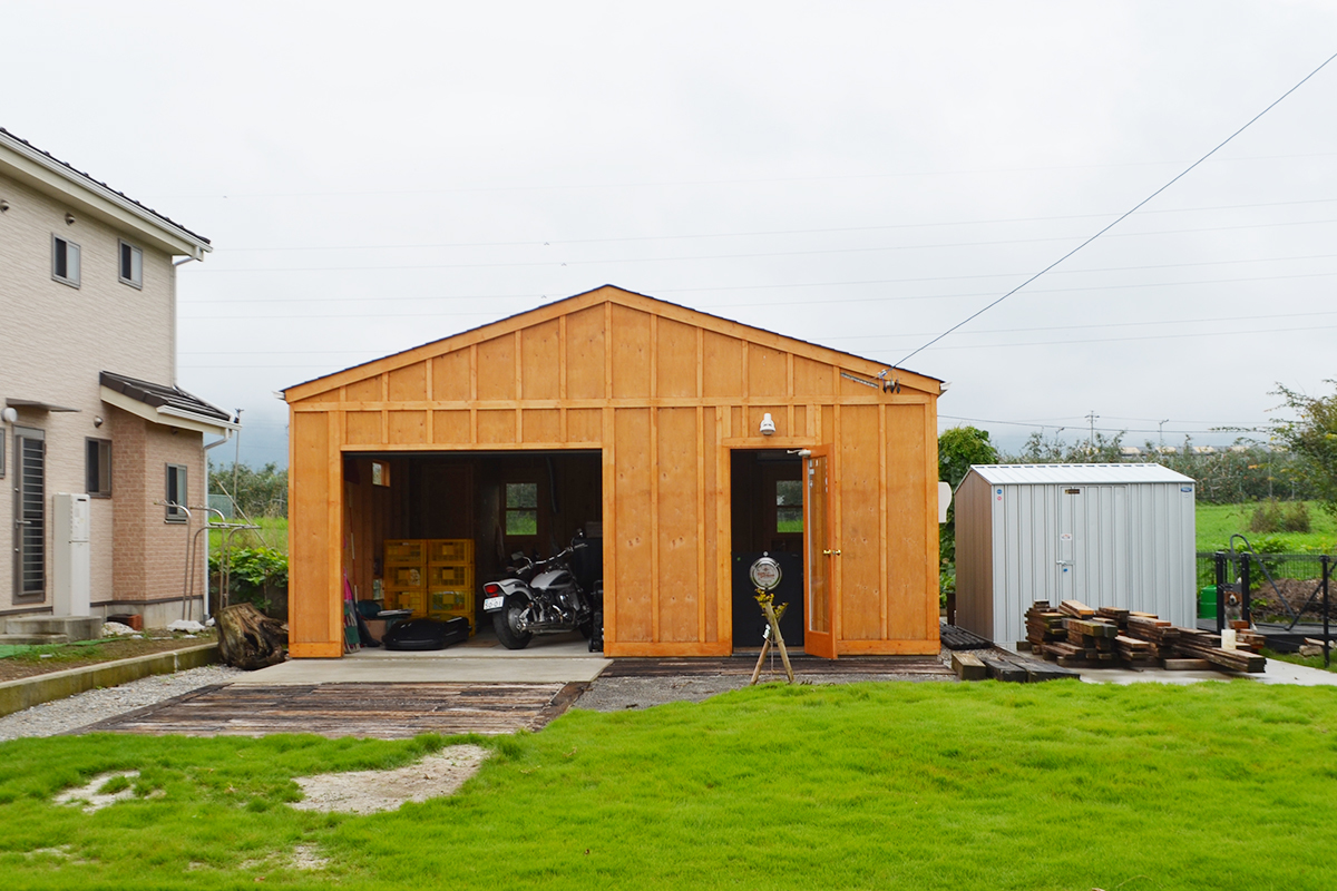 木造物置 ガレージ 施工事例