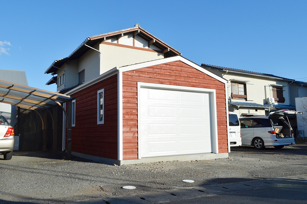 木造物置 施工事例 ガレージ