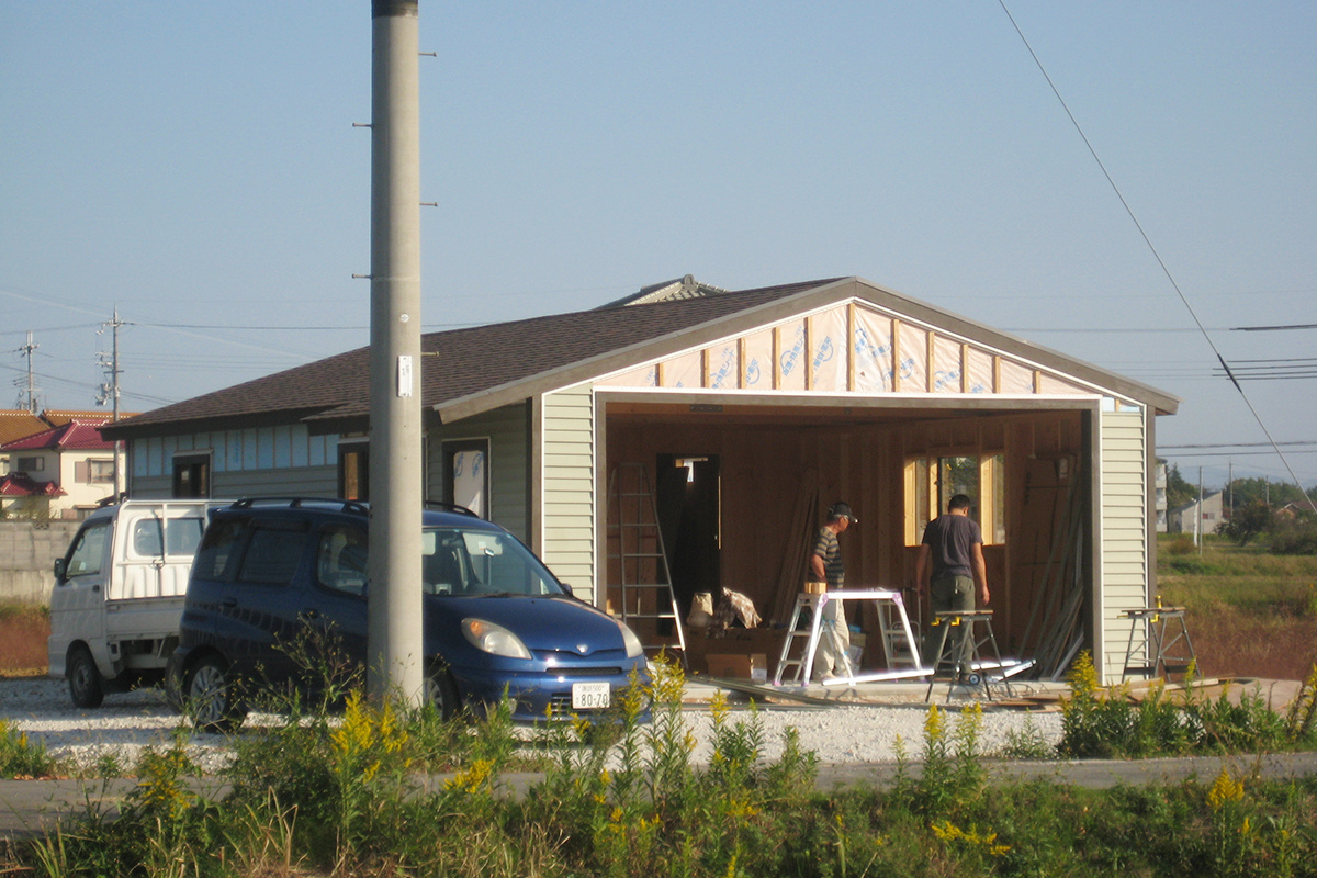 木造ガレージ 施工事例