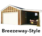 木造ガレージ,種類,Breezeway-Style