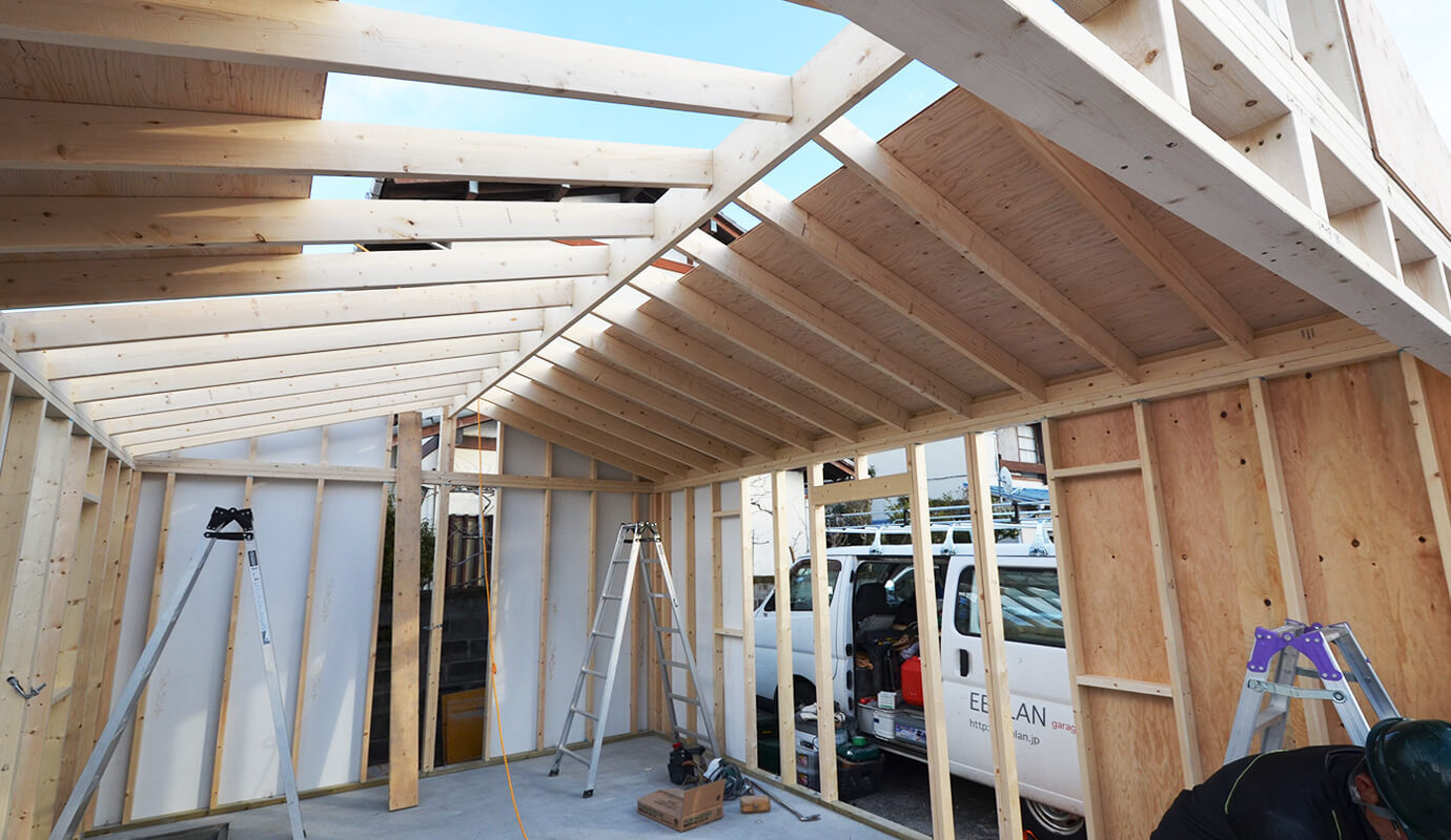 木造物置 施工事例 ガレージ