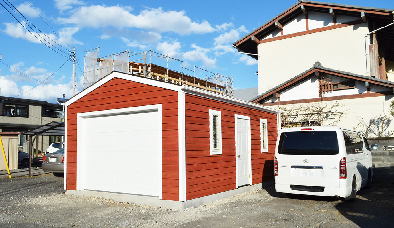 木造物置 施工事例 ガレージ