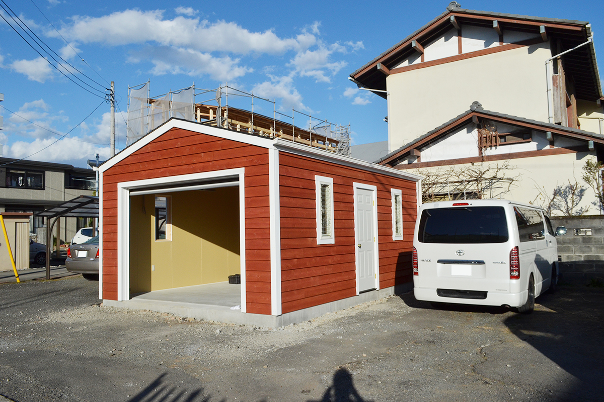 木造物置 施工事例 ガレージ
