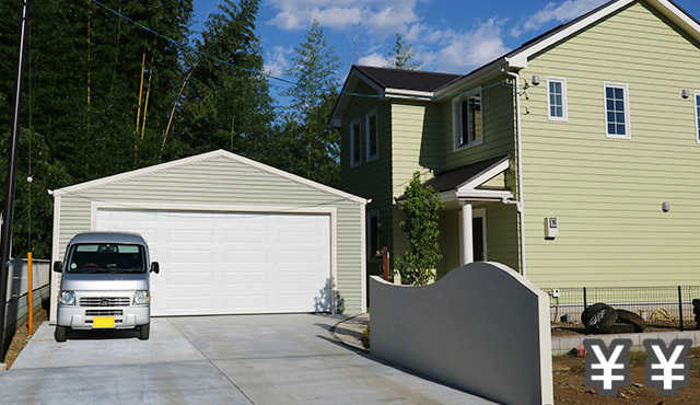 木造ガレージ,倉庫,車庫,住宅